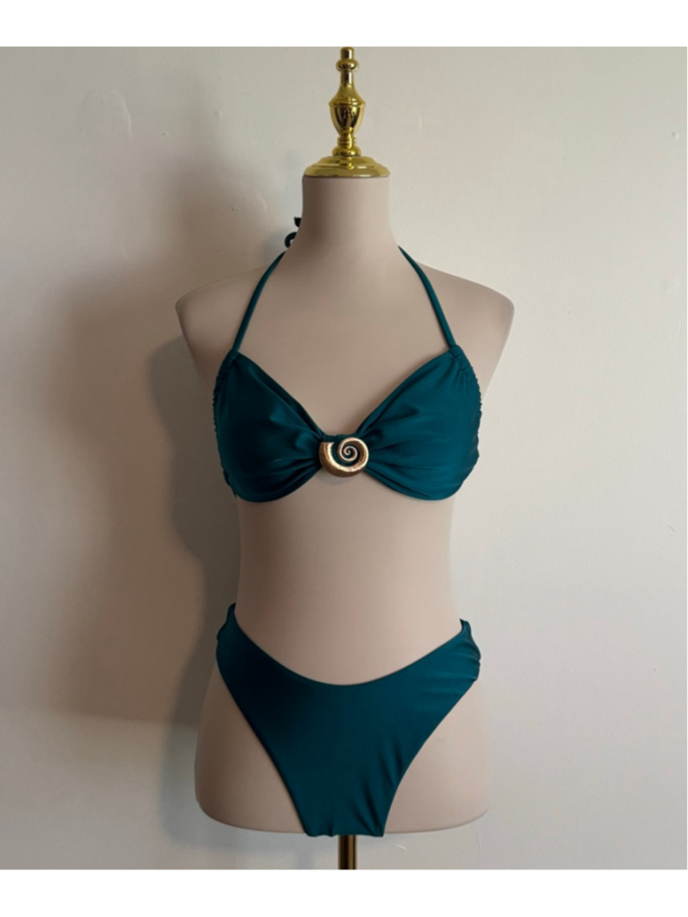 Women's Unbranded Teal Gold Bikini Swimsuit M